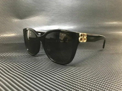 Pre-owned Balenciaga Bb0103sa 001 Black Square Women's 57 Mm Sunglasses In Gray