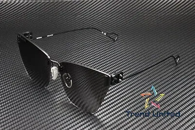 Pre-owned Balenciaga Bb0111s 001 Cat Eye Black Matte Solid Grey 63 Mm Women's Sunglasses