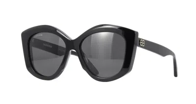 Pre-owned Balenciaga Bb0126s Black/grey (001) Sunglasses In Gray