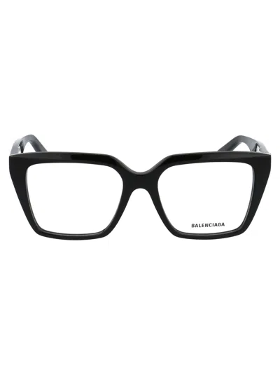 Balenciaga Bb0130o Glasses In 001 Black Black Transparent