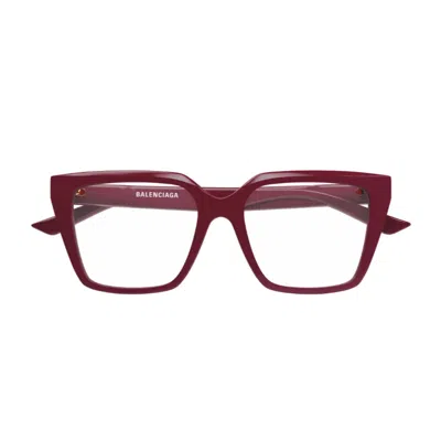Balenciaga Bb0130o Linea Everyday 012 Red Glasses In Burgundy