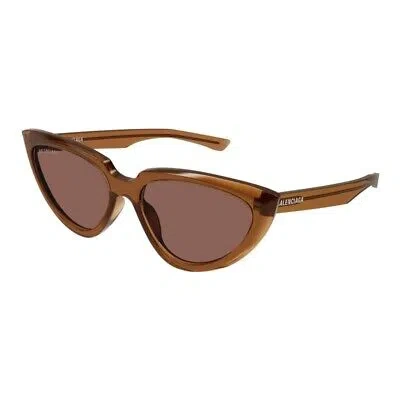 Pre-owned Balenciaga Bb0182s-005 Brown Brown Brown Sunglasses