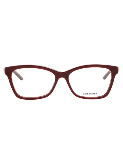 Balenciaga Bb0186 O Eyeglasses In Burgundy - Demo