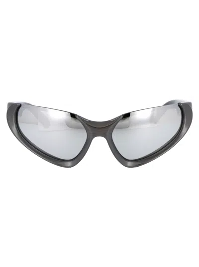 Balenciaga Bb0202s Sunglasses In 002 Silver Silver Silver