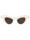 Balenciaga Bb0204s Sunglasses In 003 White White Grey