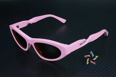 Pre-owned Balenciaga Bb0207s 004 Cat Eye Acetate Pink Brown 54 Mm Women's Sunglasses