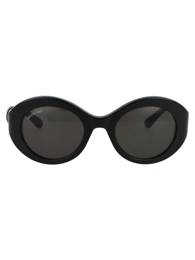 Balenciaga Bb0208s Sunglasses In 001 Black Black Grey