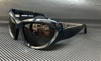 Pre-owned Balenciaga Bb0228s 001 Black Grey Women's Xl Size 64 Mm Sunglasses In Gray