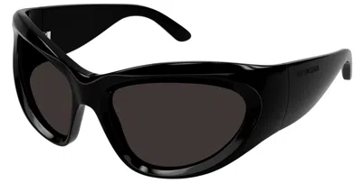 Pre-owned Balenciaga Bb0228s-001 Black/grey Women's Sunglasses In Gray