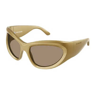 Balenciaga Bb0228s004 Geometric Full Rim Sunglasses In Green