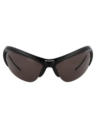 Balenciaga Bb0232s Sunglasses In 001 Black Silver Grey