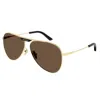 Balenciaga Brown Pilot Unisex Sunglasses Bb0244s 003 62 In 003 Gold Gold Brown