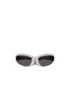 Balenciaga Bb0251s-005 Bal Extreme Skin Bio Inject Sngls Silver In Black