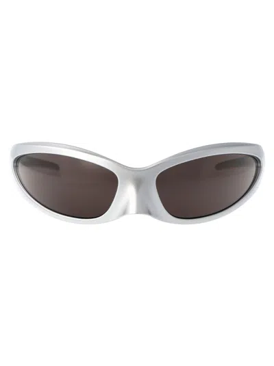 Balenciaga Bb0251s Sunglasses In 005 Silver Silver Grey