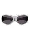 Balenciaga Skin Xxl Cat-eye Sunglasses In Silver Silver Grey