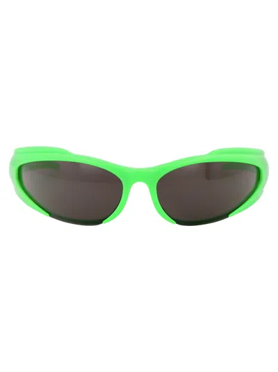 Balenciaga Bb0253s Sunglasses In 005 Green Green Grey