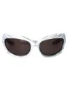 Balenciaga Bb0255s Sunglasses In 003 Silver Silver Grey