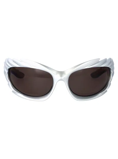 Balenciaga Bb0255s Sunglasses In 003 Silver Silver Grey