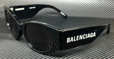 Pre-owned Balenciaga Bb0258s 001 Black Grey Women's 58 Mm Extra Large Sunglasses In Gray