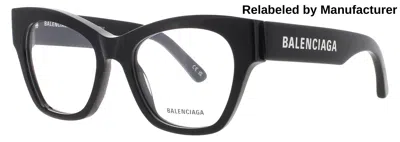 Balenciaga Bb0263o Acetate Eyeglasses 52-19-140, Demo Lenses In 001 - Black / Demo