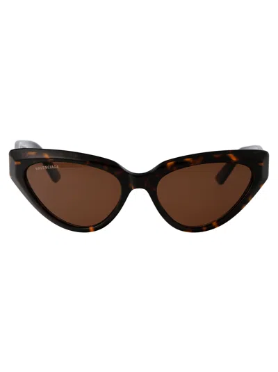Balenciaga Bb0270s Cat-eye Havana Acetate Sunglasses In Brown