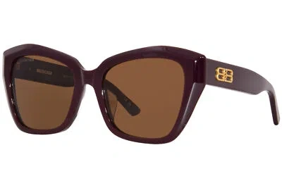 Pre-owned Balenciaga Bb0273sa 004 Sunglasses Women's Red/brown Cat Eye 55mm