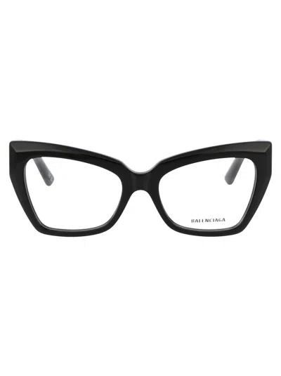 Balenciaga Bb0275o Glasses In 001 Black Black Transparent