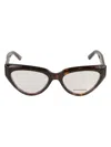 Balenciaga Bb Plaque Cat Eye Frame Glasses In Havana/transparent