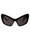 Balenciaga Bb Acetate Cat-eye Sunglasses In 001 Black Black Grey
