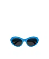 Balenciaga Bb0294s Oval-frame Sungasses In Blue