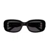 Balenciaga Eyewear Rectangular Frame Sunglasses In 001 Black Black Grey