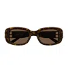Balenciaga Rectangular Frame Sunglasses Sunglasses In 002 Havana Havana Brown