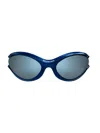 Balenciaga 77mm Oversized Geometric Sunglasses In Blue Blue Blue
