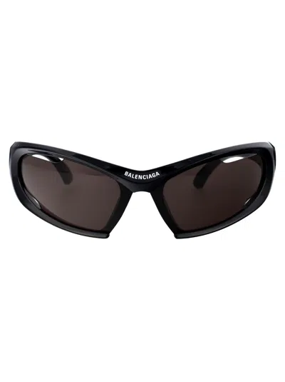 Balenciaga Bb0318s Sunglasses In 001 Black Black Grey