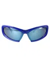 Balenciaga Bb0318s Sunglasses In 002 Blue Blue Blue