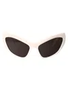 Balenciaga 'curved Cat Eye' Sunglasses In 003 Ivory Ivory Grey