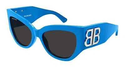 Pre-owned Balenciaga Bb0322s-006 Light Blue Sunglasses In Light Blue Grey