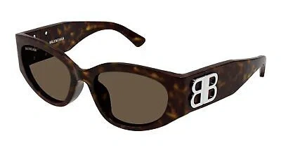 Pre-owned Balenciaga Bb0324sk-003 Havana Sunglasses In Brown