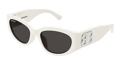 Pre-owned Balenciaga Bb0324sk-004  White White Grey Sunglasses In Gray
