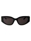 Balenciaga Feline Frame Tinted Sunglasses In Black-black-grey