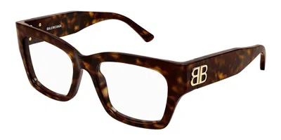 Balenciaga Bb0325o Asian Fit 007 Women's Glasses Tortoiseshell Size 54 - Free Lenses - Blue Light Block Availab In Brown