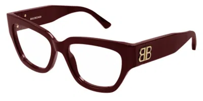 Balenciaga Bb0326o Asian Fit Women's Glasses, Burgundy, Size 53