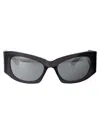 Balenciaga Gray Cat-eye Sunglasses In Black