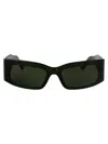 Balenciaga Acetate Green Sunglasses In Black