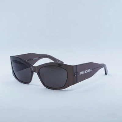 Pre-owned Balenciaga Bb0329s 004 Transparent Dark Mauve/grey 56-18-135 Sunglasses In Gray
