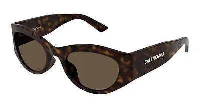 Pre-owned Balenciaga Bb0330sk-002 Havana Sunglasses In Brown