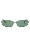 Balenciaga Bb0336s Oval-frame Sunglasses In 灰色