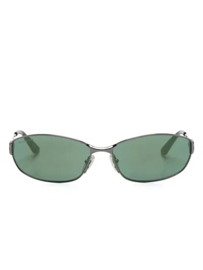 Balenciaga Bb0336s Oval-frame Sunglasses In 灰色