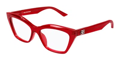 Balenciaga Bb0342o Women's Glasses, Red, Size 55