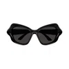 Balenciaga Bb0353s Linea Extreme 001 Black Grey Sunglasses In Black-black-grey